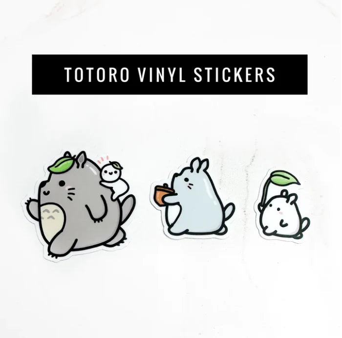 Once More With Love - Totoro Vinyl Sticker Pack
Here are some cute Totoros that come in small, medium, and large sizes!