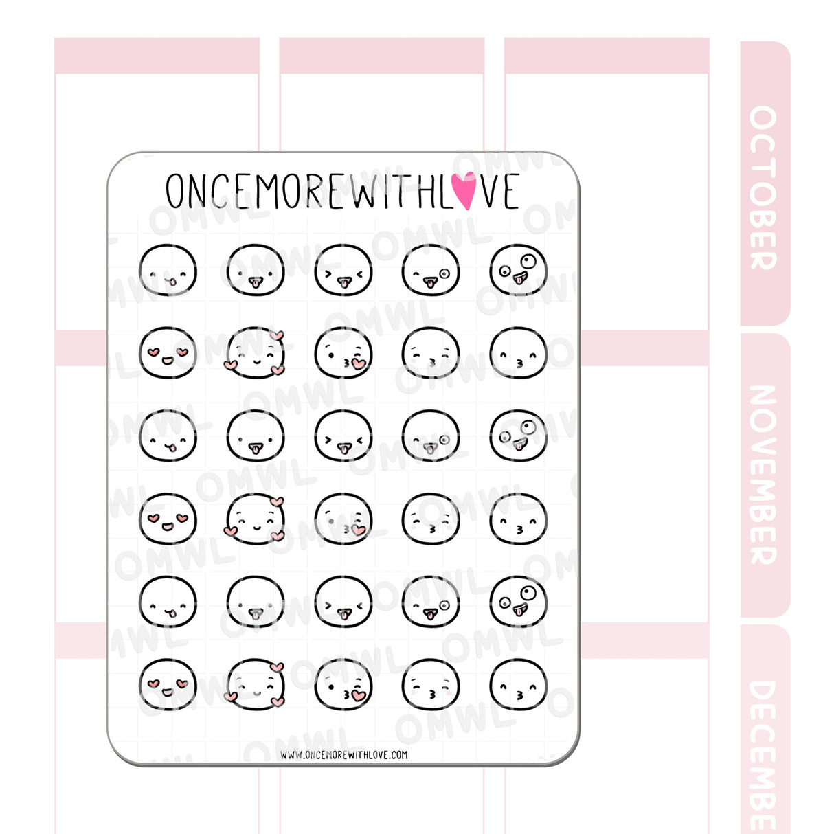 Once More With Love - M726 Munchkin Emojis Pt. 3 Sticker Sheet
