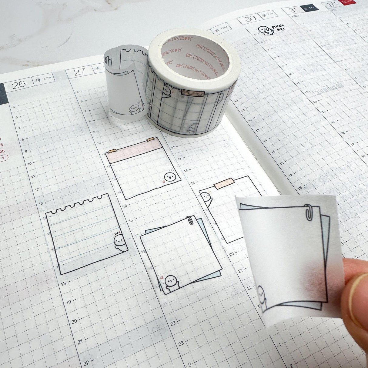 Once More With Love - WASHI 1.3" - Perforated Notes Version 1