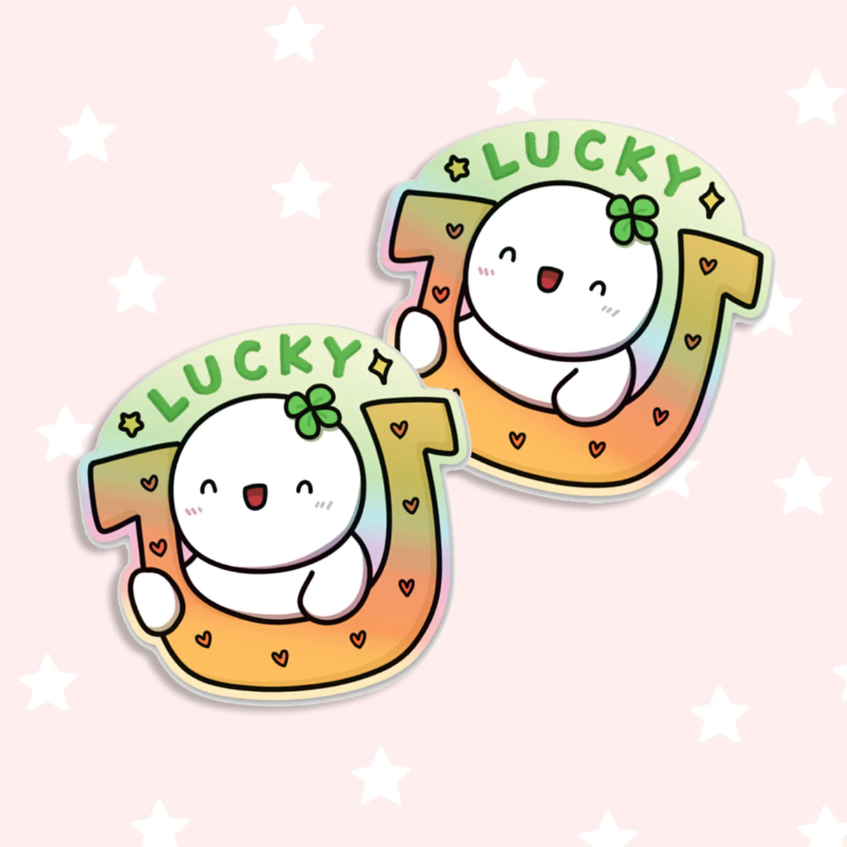 Once More With Love Holographic Horseshoe Vinyl Sticker