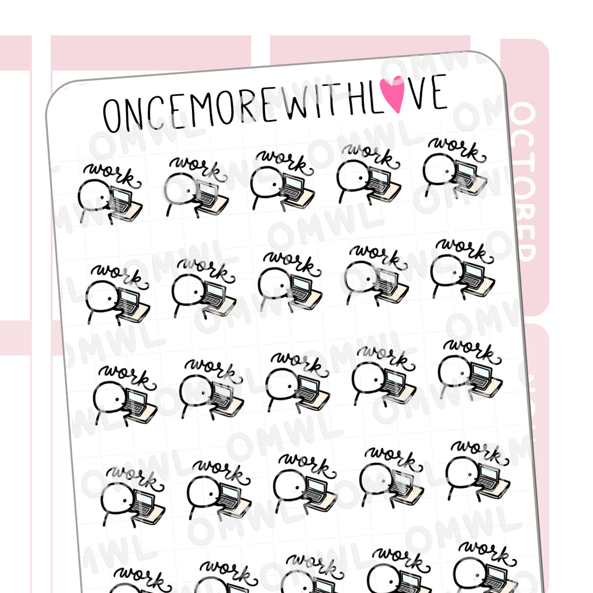 Once More With Love M1076 Work Computers Sticker