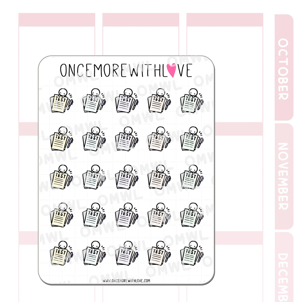 Once More With Love M1109 Test Sticker Sheet