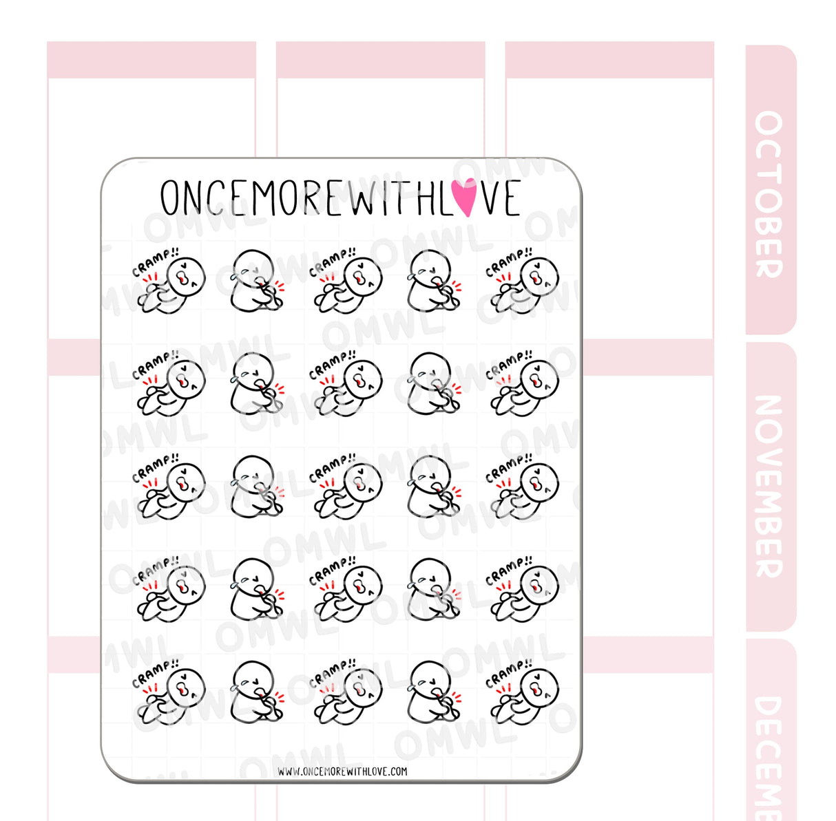 Once More With Love M1143 Leg Cramp Sticker Sheet