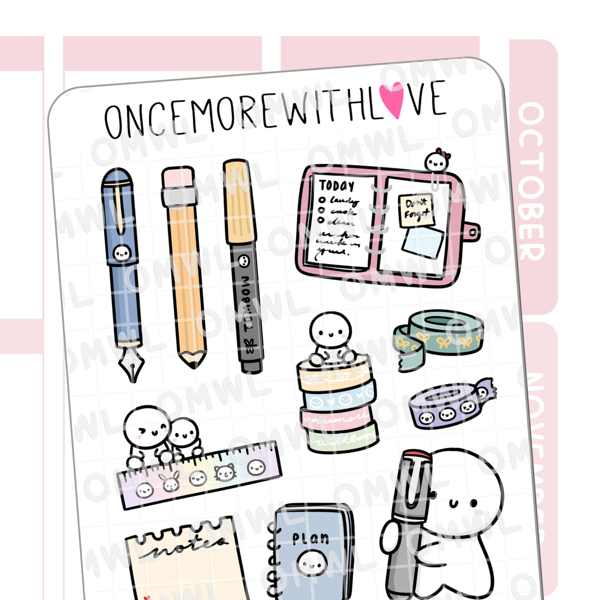 Once More With Love M1344 PlanningLargeDecoSticker