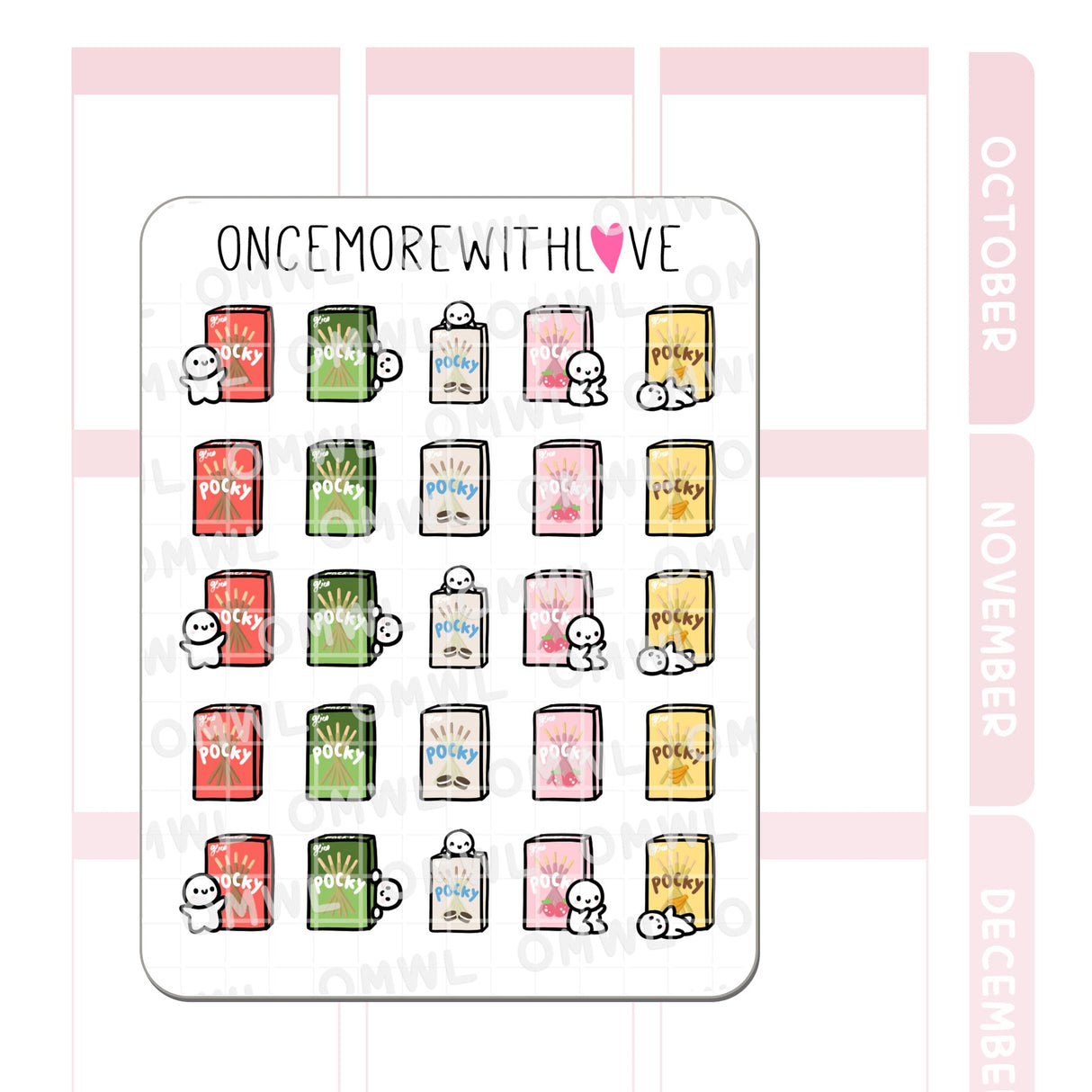 Once More With Love M1386 Pocky Sticker Sheet