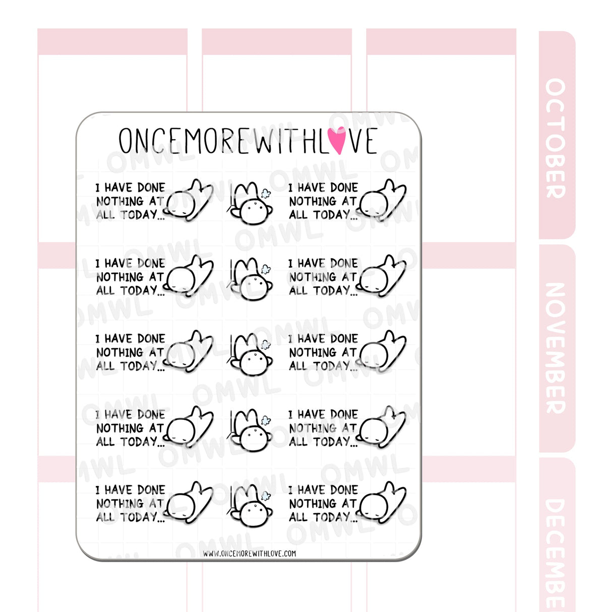 M950 I Did Nothing All Day Sticker