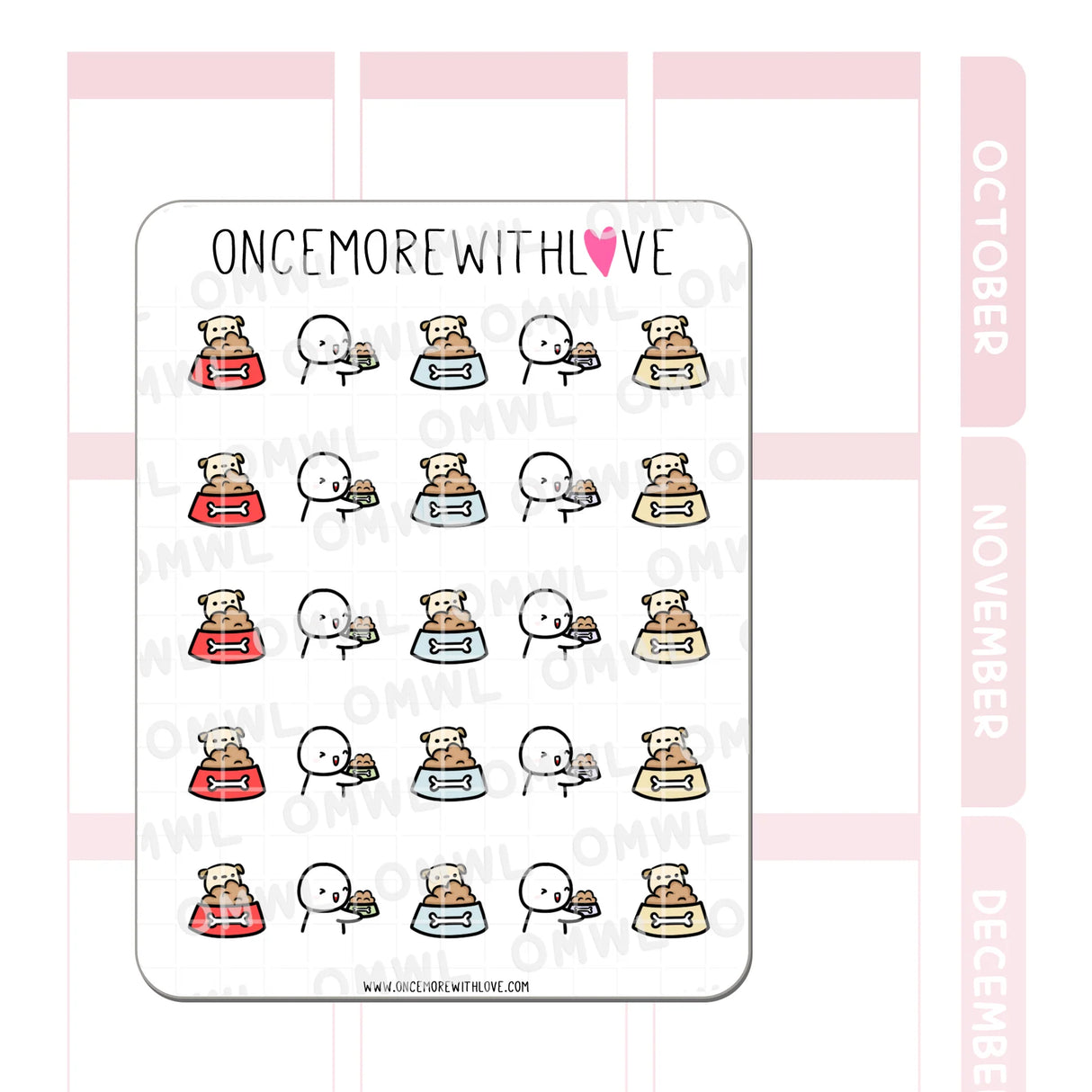 Once More With Love M960 Puppy Dog Food Sticker Sheet