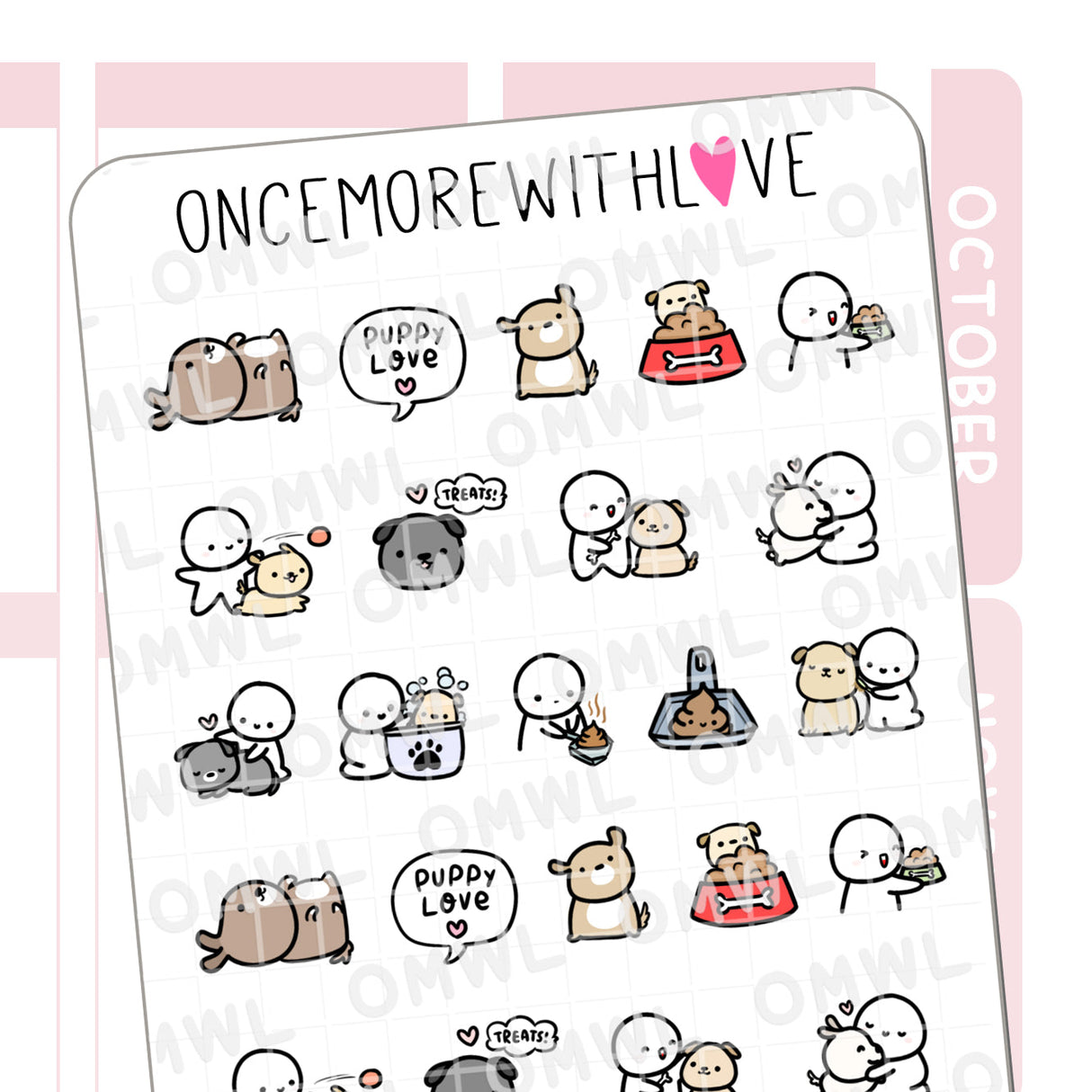 M961 - Puppy Dog Love / Mixed Puppy Sticker