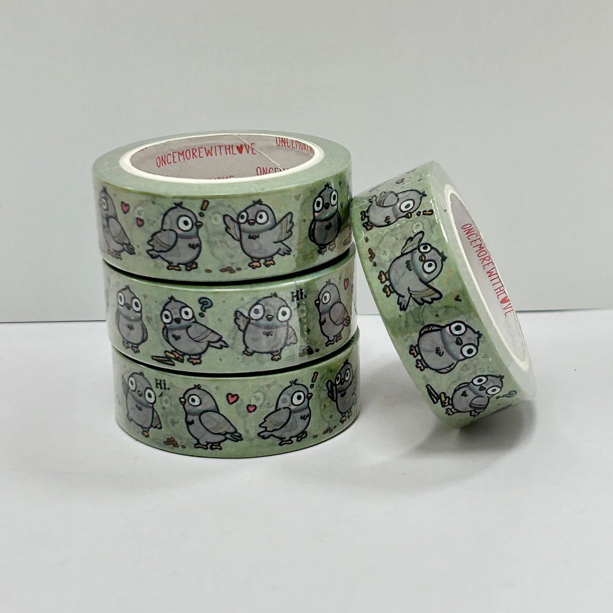 Once More With Love Washi Tape - Pigeons
WHAT YOU RECEIVE:
1 roll of exclusively designed washi tape by Once More With Love
These washi tapes are great for decorating your munchkin planner spreads or for creating cards, scrapbook pages, or journals :)
Washi tapes come shrink wrapped. No other packaging provided!
SIZE: 15mm x 10m
MATERIAL: washi tape
