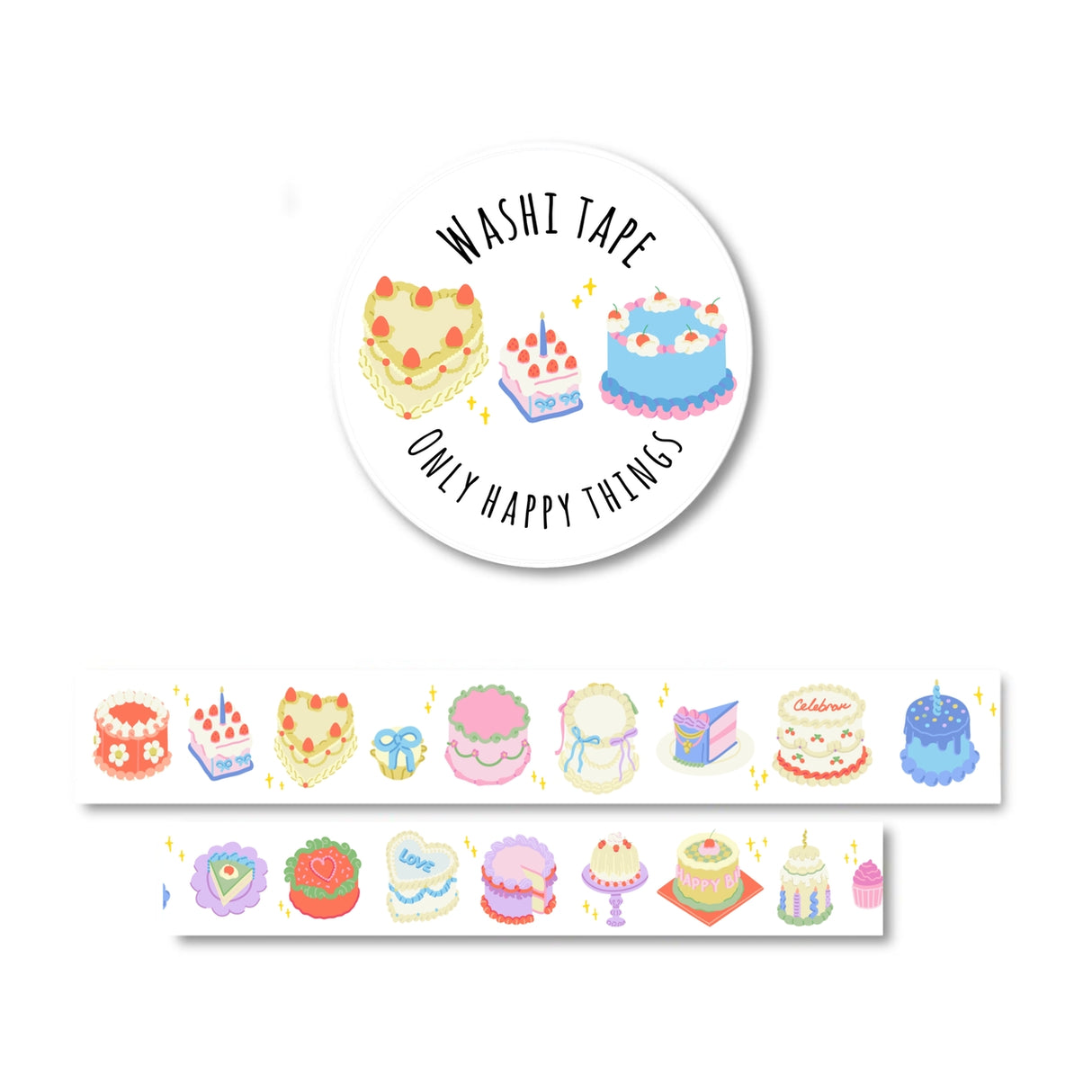 Only Happy Things Stationery - Cakes Washi Tape