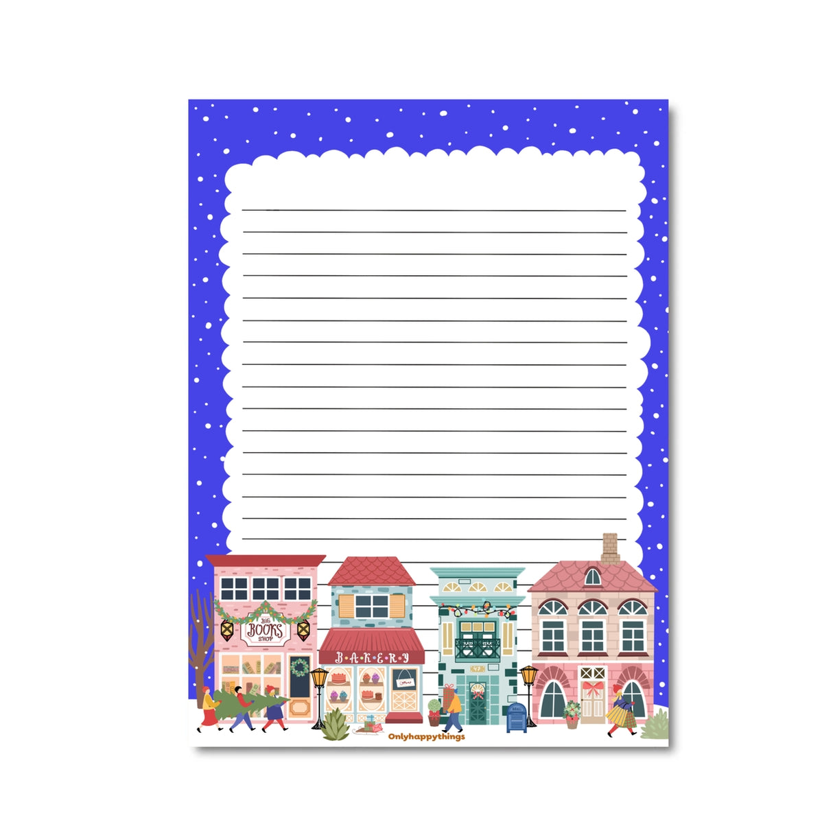 Only Happy Things Stationery - Winter Village Notepad A5