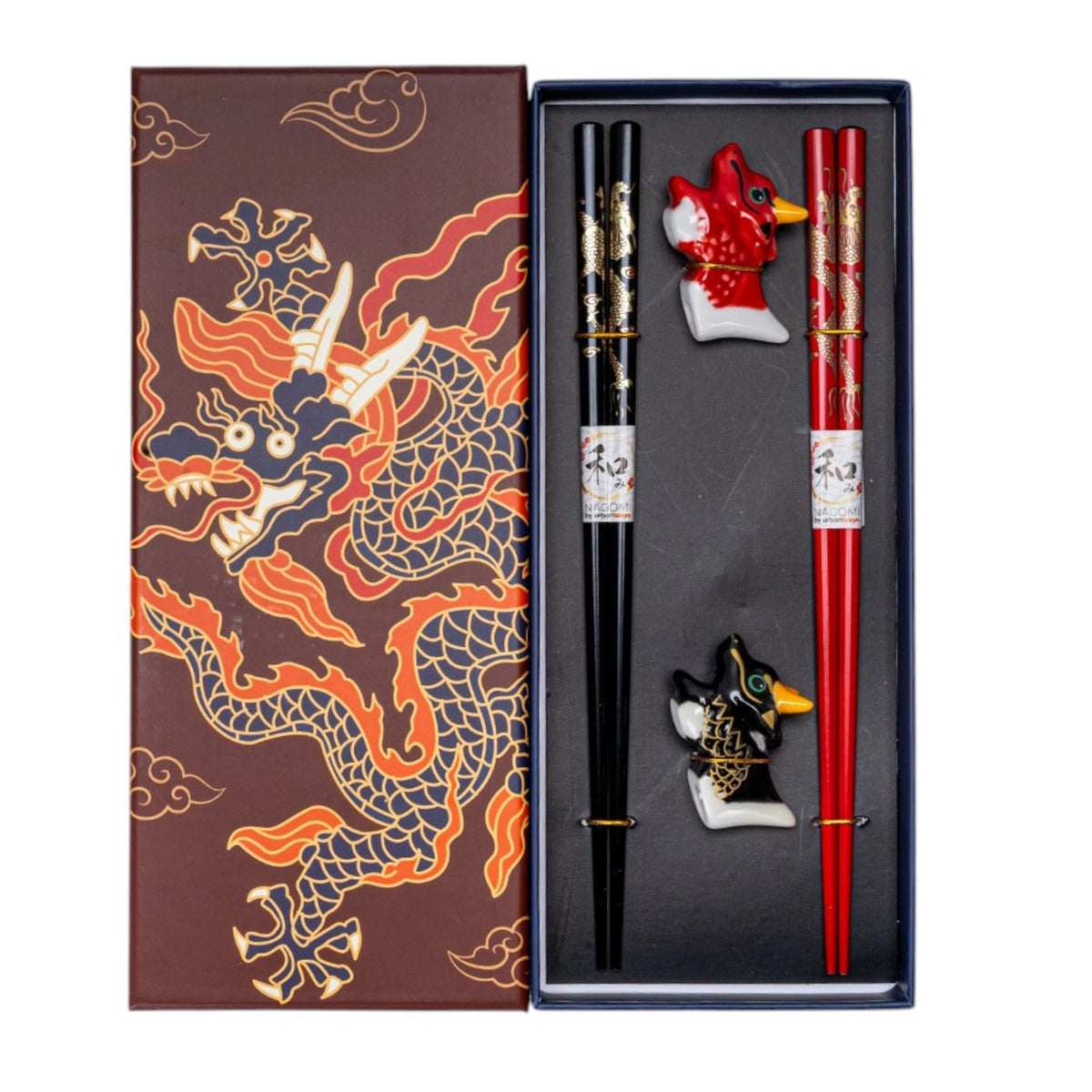 Oriental Dragon 2 Pair Chopsticks and Chopsticks Rests – Little