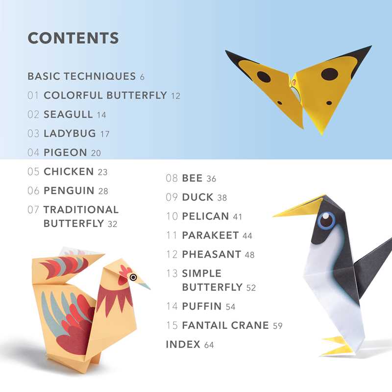 Take a step into the mindful, calming world of butterflies, birds, and bees with this 64-page project book and 250 sheets of origami paper.
Explore the best that nature has to offer with 250 sheets of specially-designed printed paper and a 64-page instruction book that guides you step-by-step through 15 wonderful paper projects. From penguins, pelicans, and puffins to three different butterflies at varying difficulties of construction, you're spoilt for choice on where to start!
The friendly critters can