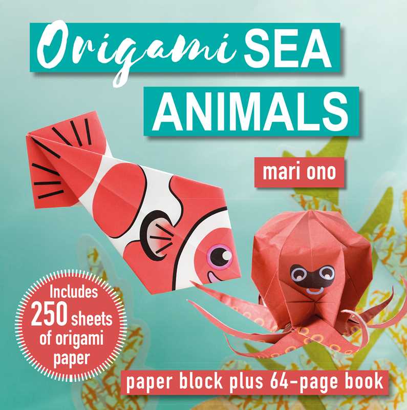 Take a trip into the deep blue with this 64-page project book and 250 sheets of origami paper.
Bestselling origami expert Mari Ono has put together an awesome collection of ocean dwellers and sea creatures that kids and adults alike will love to make.
Dive right in with a toothy shark, a wiggly jellyfish, playful sea otters, a shy little seahorse, and hilarious crabs.
All 15 projects come with simple step-by-step instructions, difficulty ratings, and clear photographs with arrows showing you where to fol
