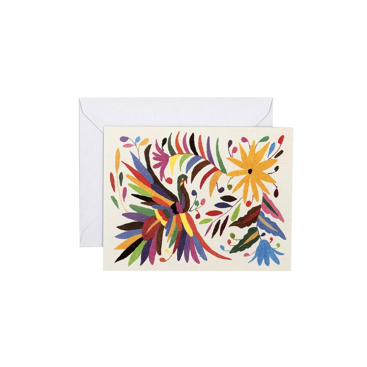 Celebrate the bold, modern, and colorful art of the Otomi in the Otomi Notecards. Vibrant patterns leap off the page with fully embossed designs that mimic the raised texture of the traditional embroidery of the Otomi people, who are indigenous to central Mexico. A perfect all-occasion set, Otomi Notecards includes four stunning designs paired with four different envelopes, each with a flash of color inside, and a historical description of Otomi embroidery.