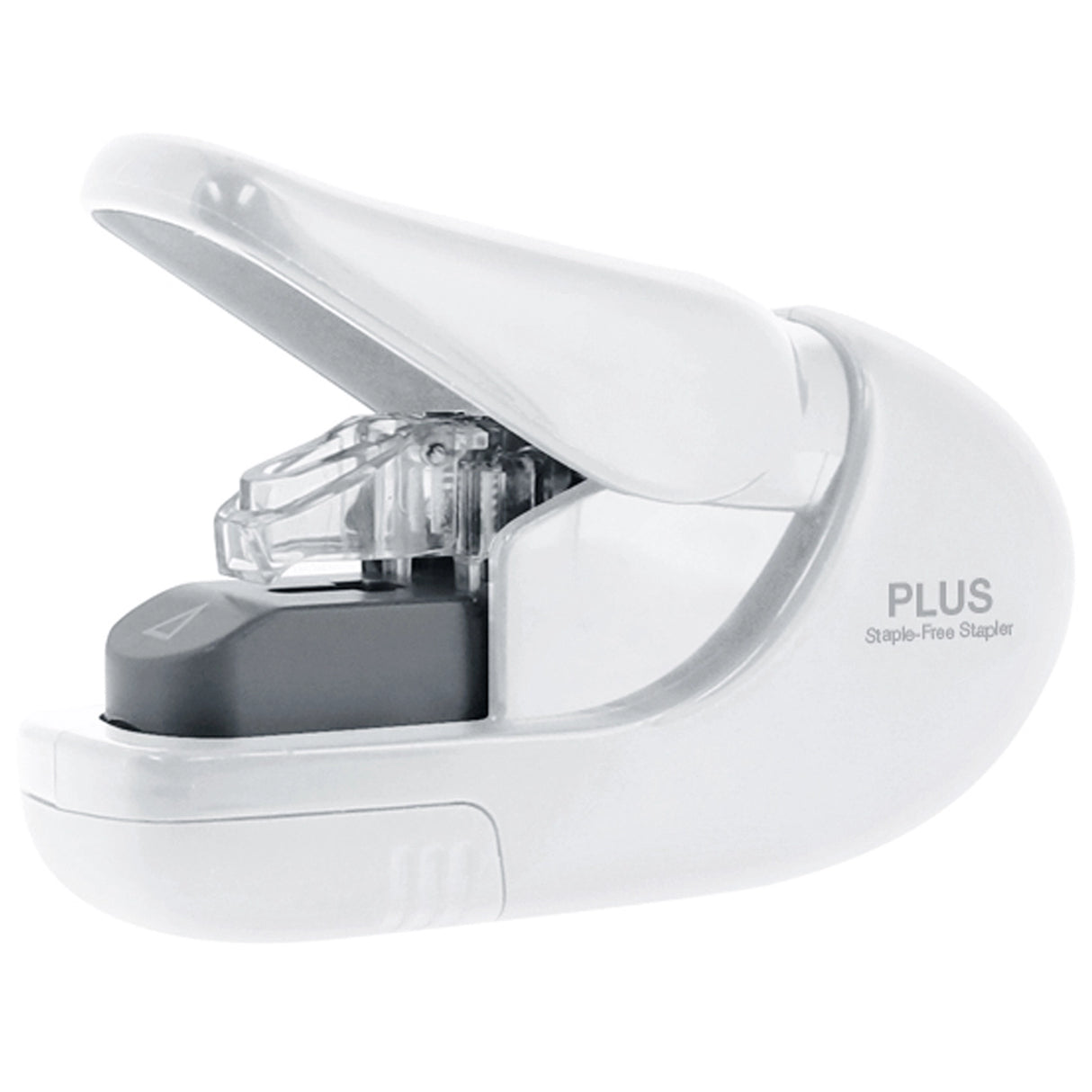 This clinch stapler lets you quickly fasten paper without the use of staples. Never buy staples again. It fastens up to five sheets of paper at a time with a unique inter-folding process. Always ready to use—never worry about running out of staples and safe for children to use.
"Stapled" documents are paper shredder safe.
Perfect for school, home and office.