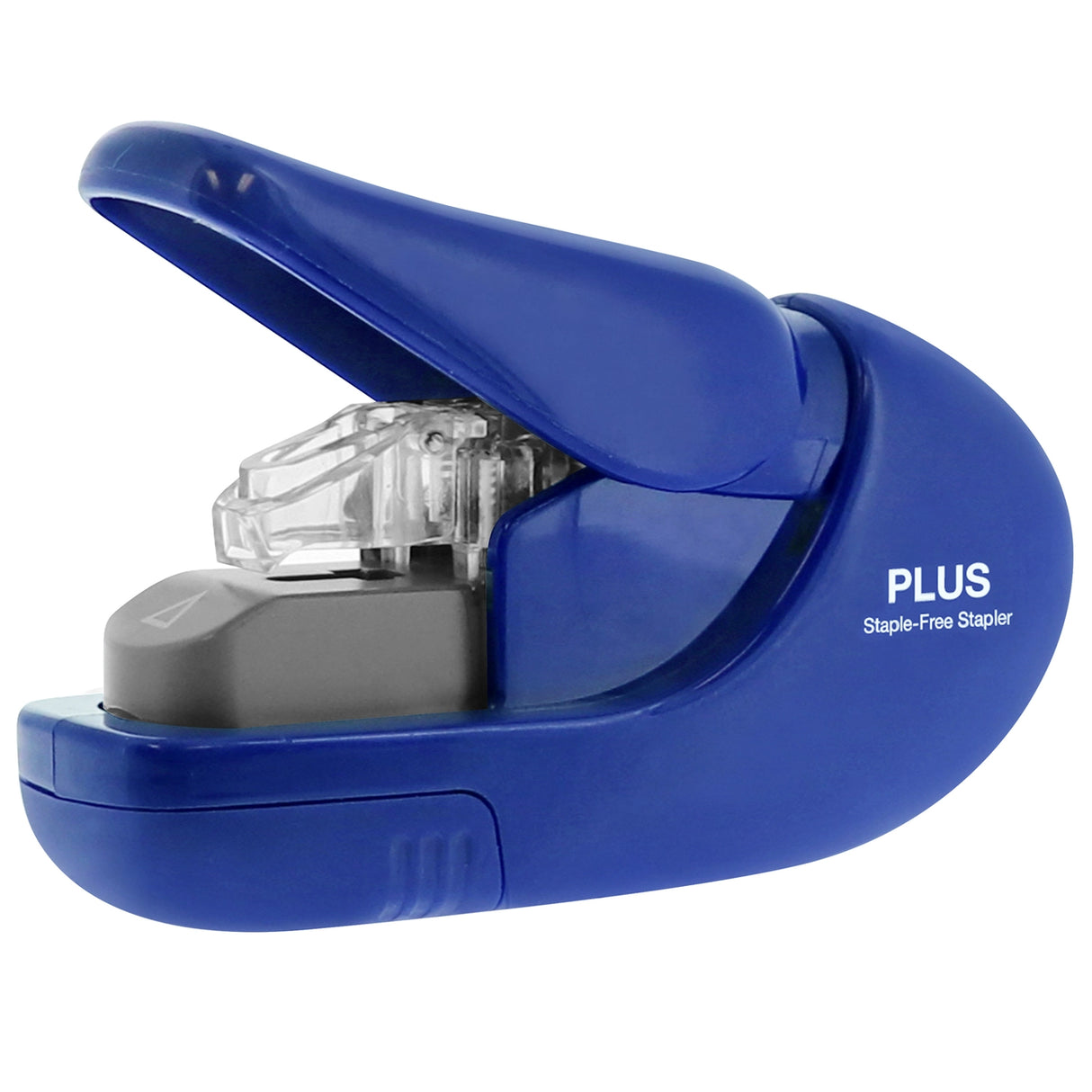 This clinch stapler lets you quickly fasten paper without the use of staples. Never buy staples again. It fastens up to five sheets of paper at a time with a unique inter-folding process. Always ready to use—never worry about running out of staples and safe for children to use.
"Stapled" documents are paper shredder safe.
Perfect for school, home and office.