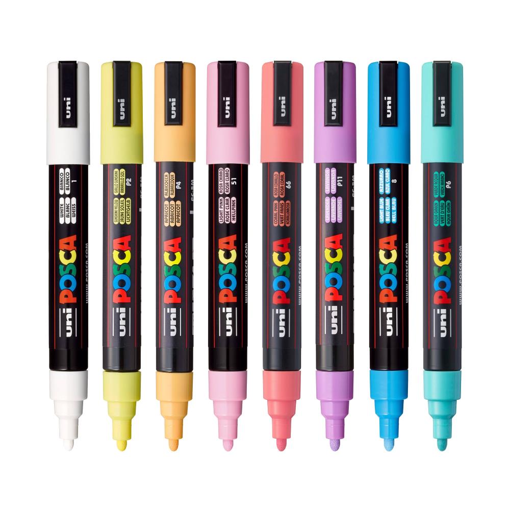 POSCA Paint Marker 8-Color PC-5M Soft Colors Set