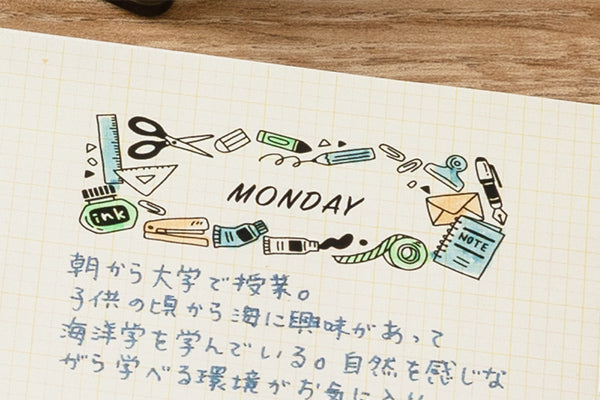 Midori Paintable Stamp Pre-inked Half Size Stationery