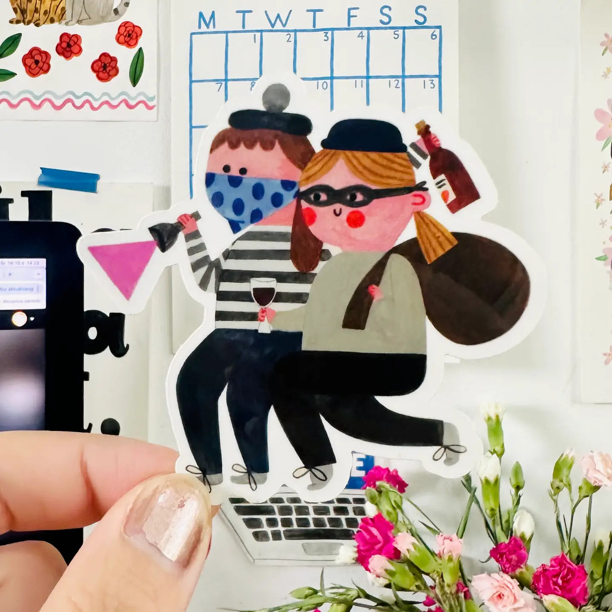 Daria Solak Illustrations - Partners in Wine Vinyl Sticker