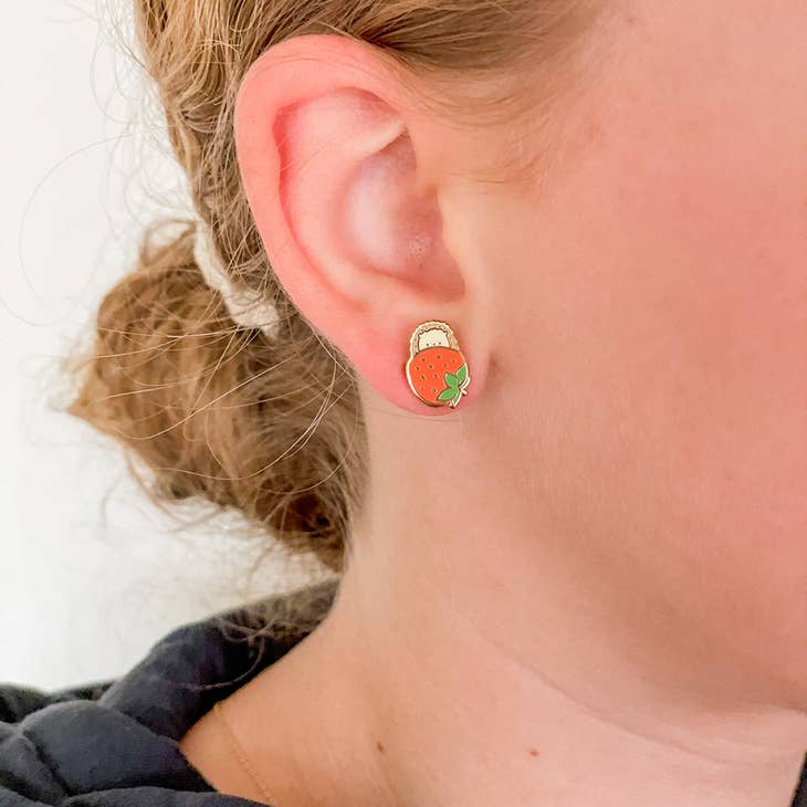 Peek-A-Boo Strawberry Earrings