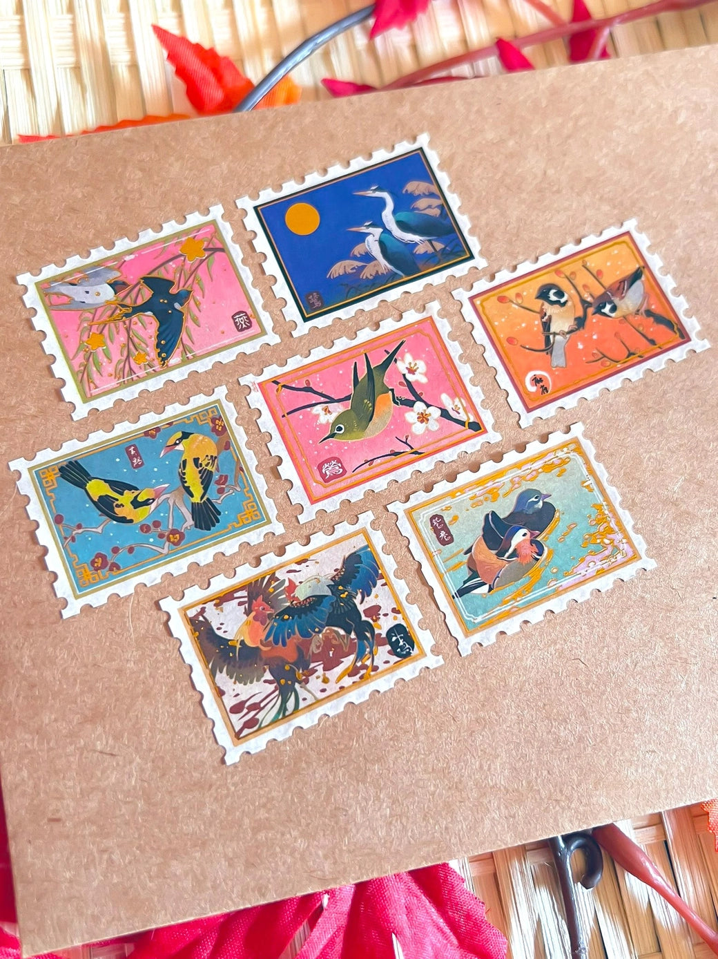 Pegushi Gold Foil Bird Stamp Washi