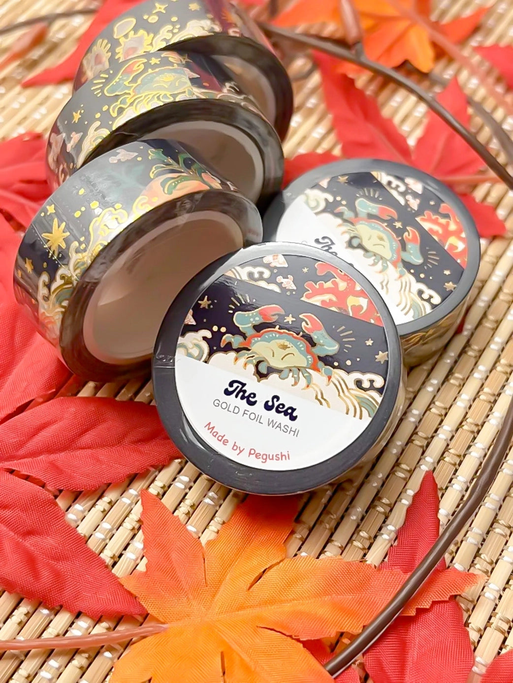 Pegushi Gold Foil Sea Washi Tape