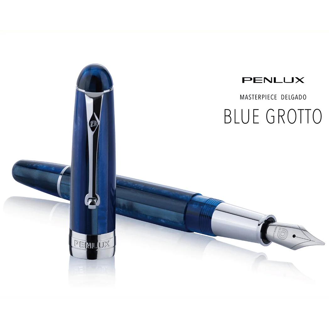 Penlux Masterpiece Delgado Blue Grotto Fountain Pen - Fine (F) Nib