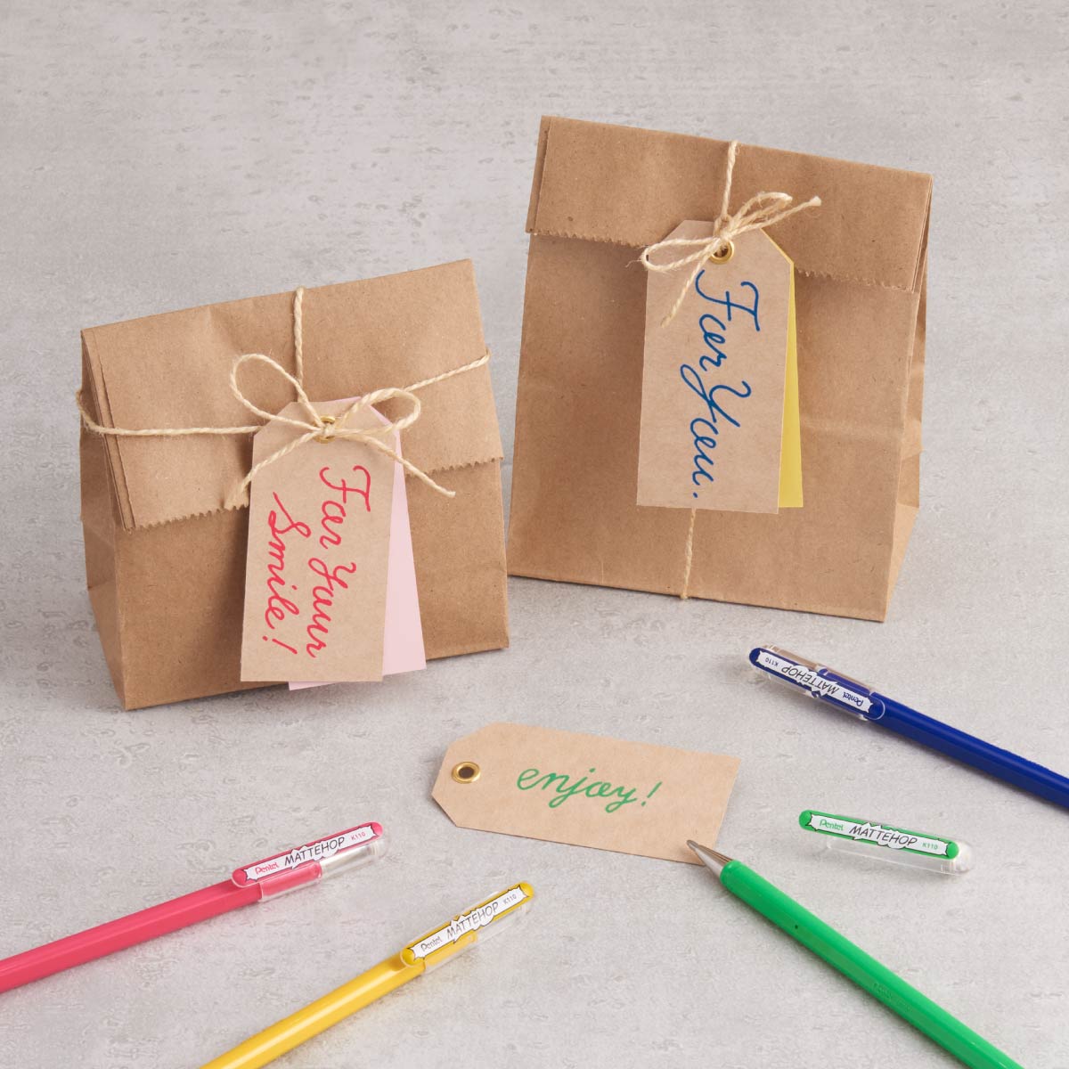 Pentel Hybrid Mattehop Gel Pen Set B Sweet - 7 Colors