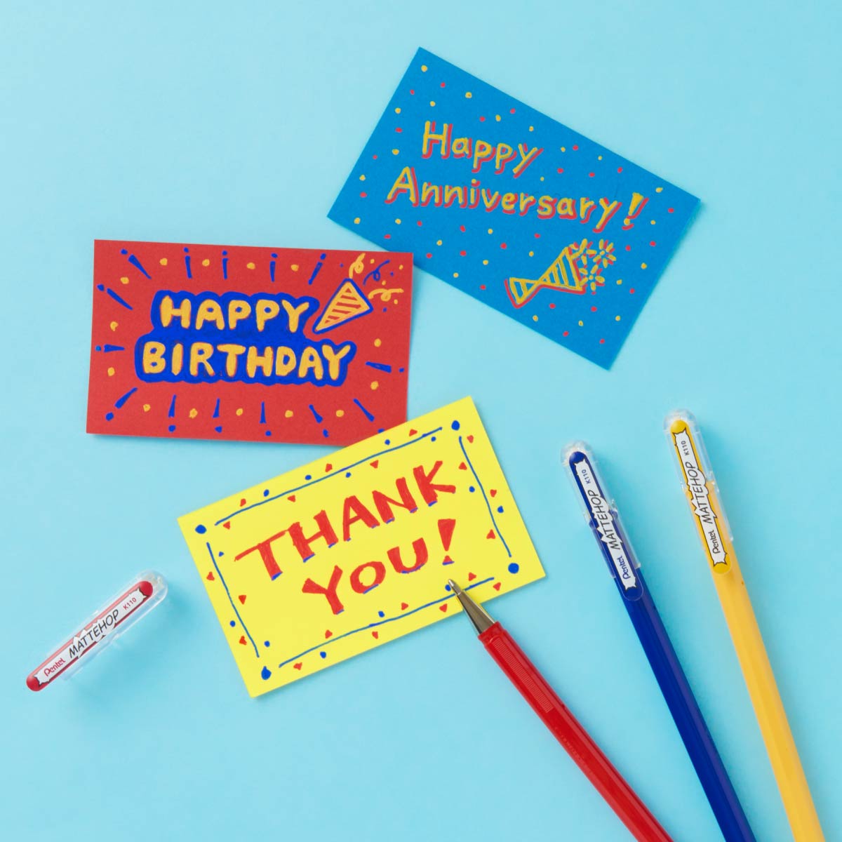 Pentel Hybrid Mattehop Gel Pen Set B Sweet - 7 Colors