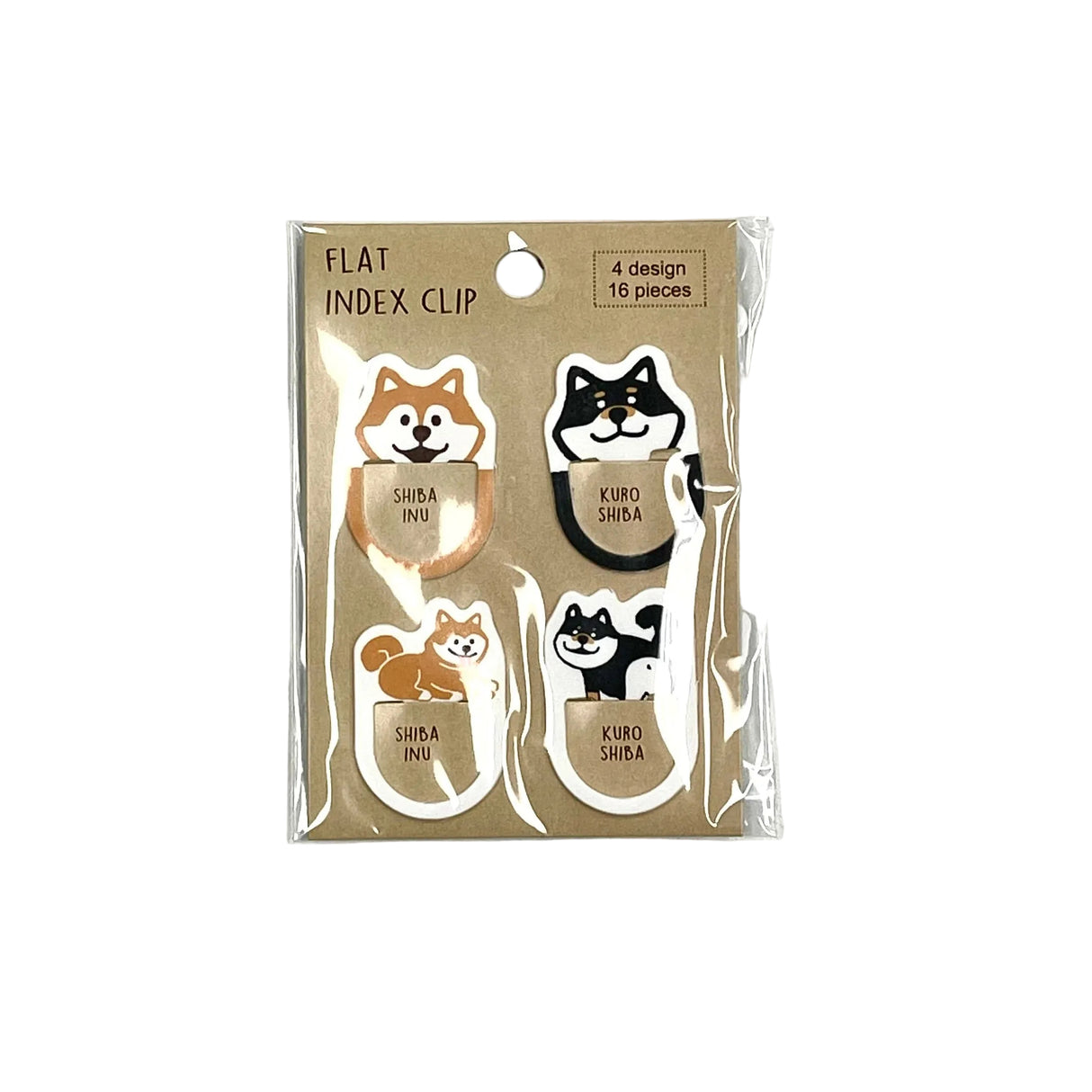 Pine Book Flat Index Clip - Shibas