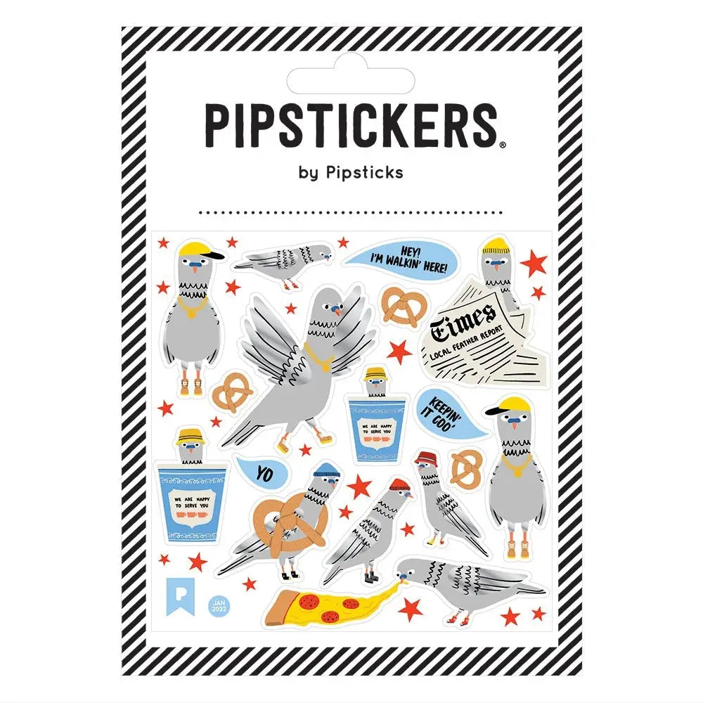 PipStickers are the PERFECT gift for the sticker lover in your life - even if it's you! These unique PVC designs with holographic gold foil accents come on a clear backing and cannot be found anywhere else.
Includes one 4'' x 4'' sheet of City Pigeons PipStickers and includes the Pipsticks manifesto