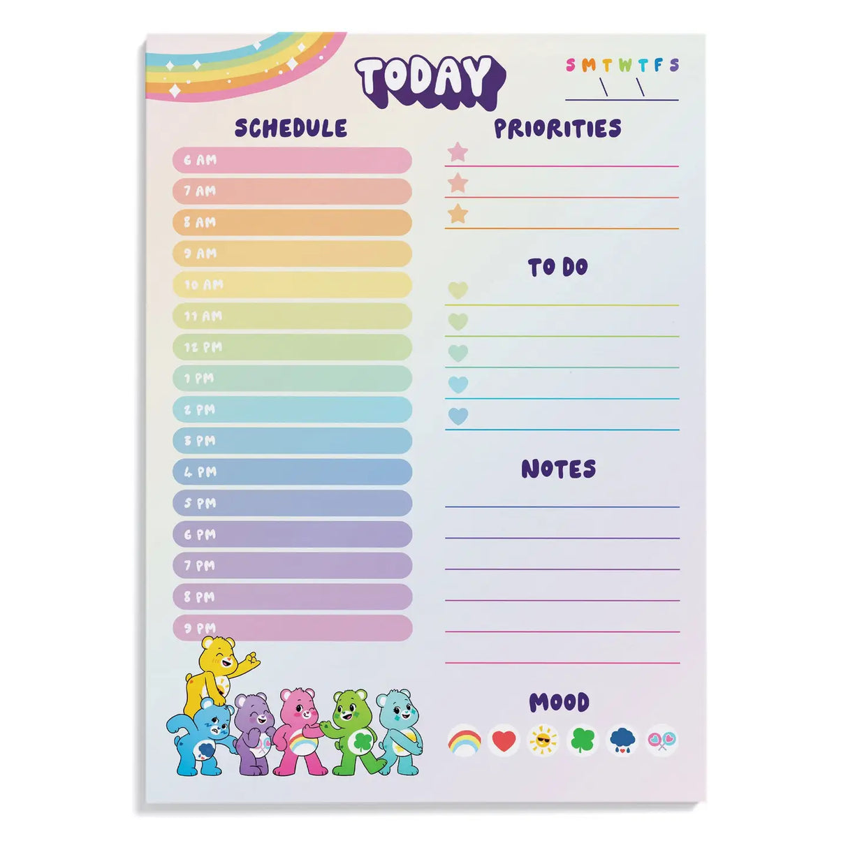 This adorable Care Bears Planner notepad is just the thing to keep your to-do list in order, jot down brilliant ideas or plan your colorful day!
Measures 6.25'' x 8.5'' with 75 tear off pages.