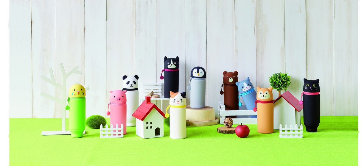 Punilabo Stand Up Pen Case Black Rabbit