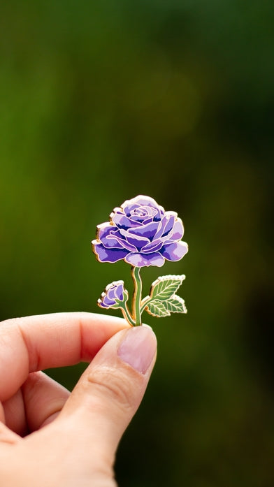 Purple Rose Enamel Pin