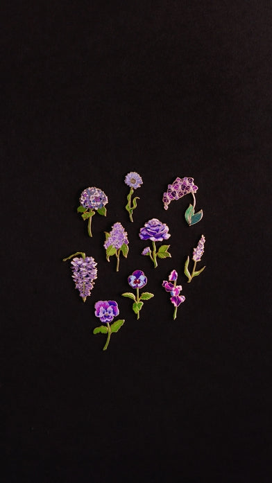 Purple Rose Enamel Pin