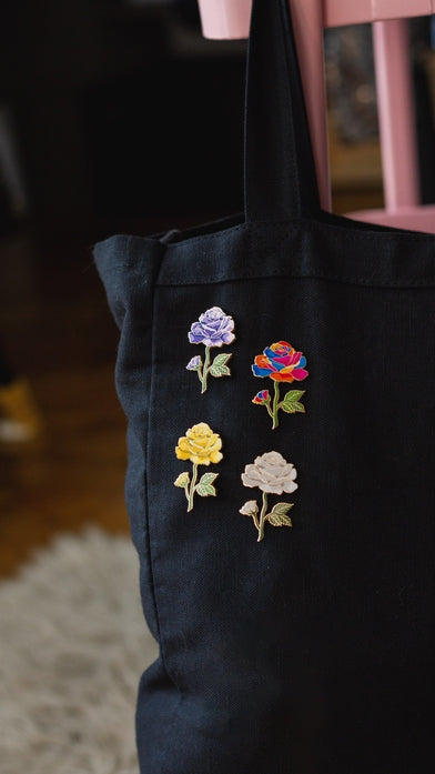 Purple Rose Enamel Pin