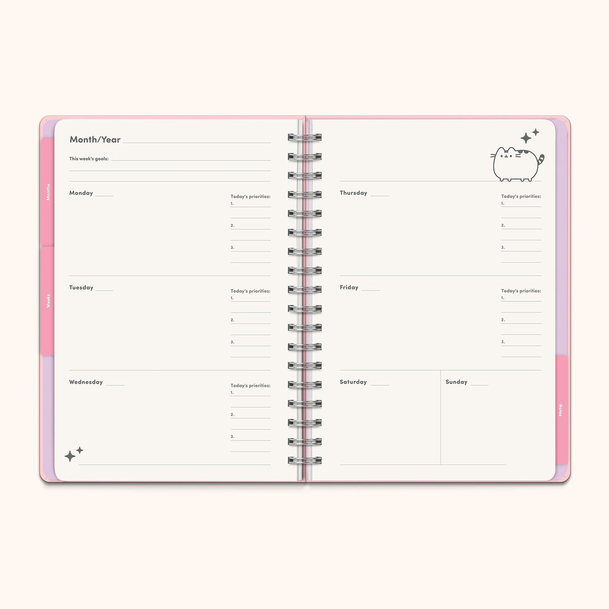 Pusheen Sparkles Undated Tri-Tab Planner