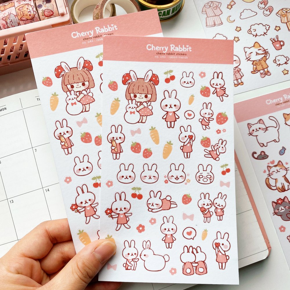 Rabbit Friends Sticker Sheet