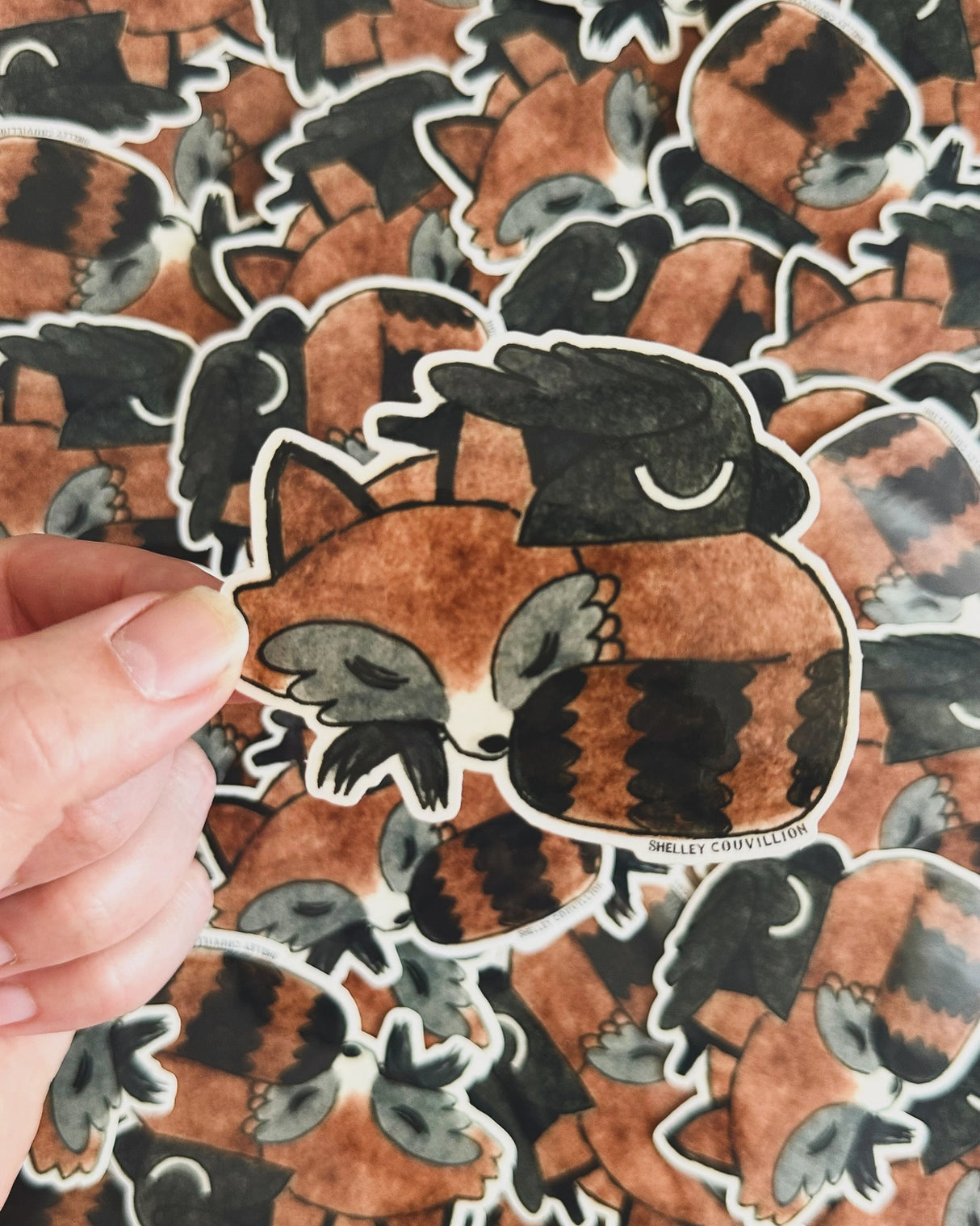 Shelley Couvillion - Raccoon & Crow Forest Vinyl Sticker