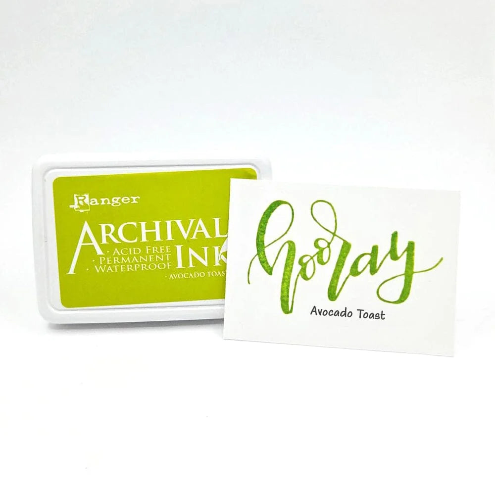 Ranger Archival Ink Pad - Avocado Toast
Archival Inks™ provide lasting stamping results that are permanent on many surfaces. Get a crisp image that doesn't bleed over water-based inks, markers, acrylic paint, watercolors, and more. Pads can be easily re-inked with the coordinating Archival Ink Re-Inker.