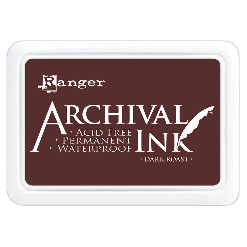 Ranger Archival Ink Pad - Dark Roast
Archival Inks™ provide lasting stamping results that are permanent on many surfaces. Get a crisp image that doesn't bleed over water-based inks, markers, acrylic paint, watercolors, and more. Pads can be easily re-inked with the coordinating Archival Ink Re-Inker.