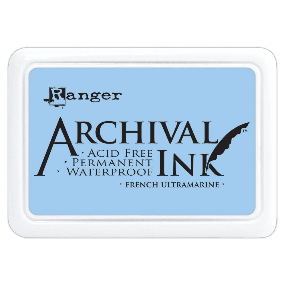Ranger Archival Ink Pad - French Ultramarine
Archival Inks™ provide lasting stamping results that are permanent on many surfaces. Get a crisp image that doesn't bleed over water-based inks, markers, acrylic paint, watercolors, and more. Pads can be easily re-inked with the coordinating Archival Ink Re-Inker.