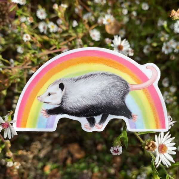 Raz the Opossum Rainbow Vinyl Sticker