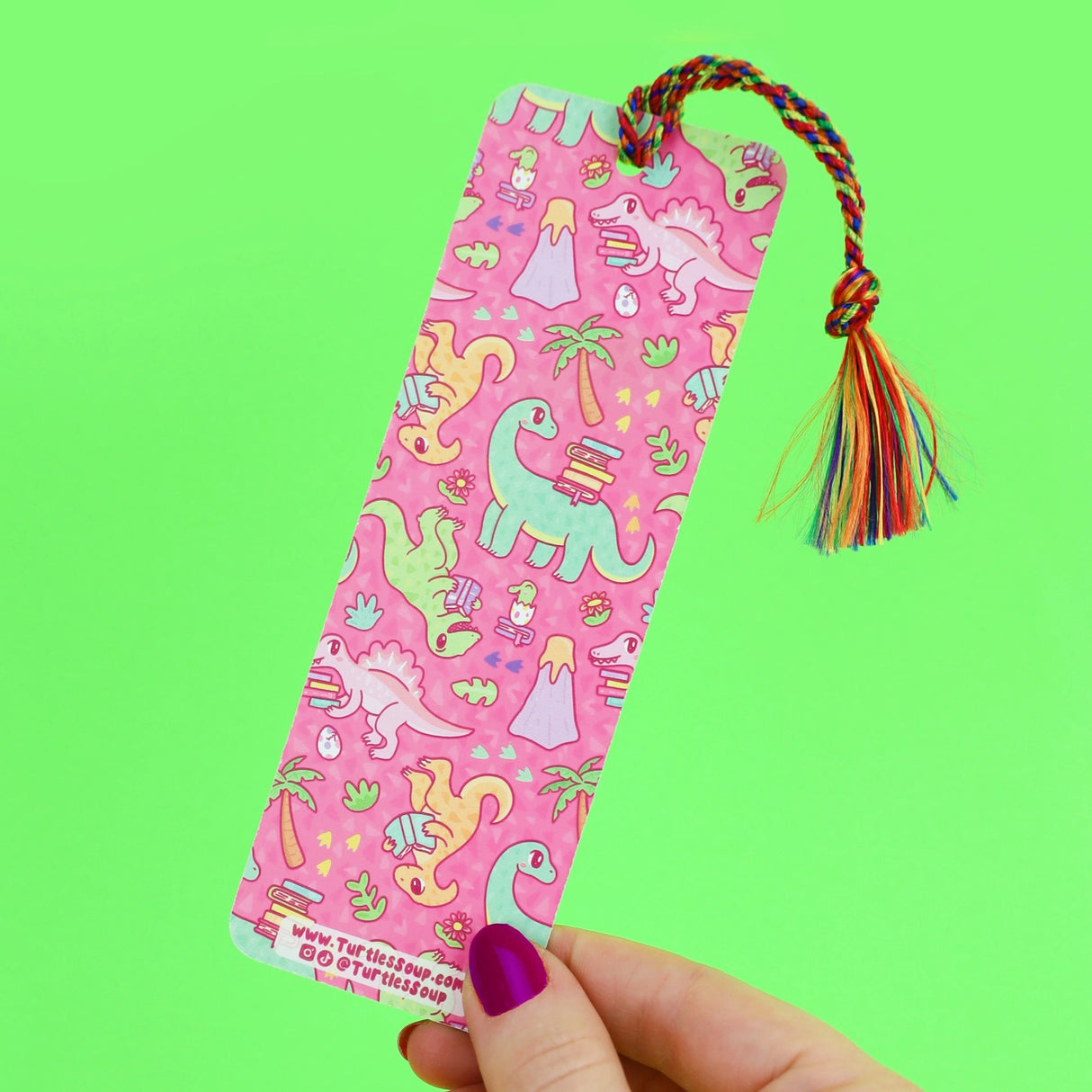 Hold your spot in style with our fun and funky bookmark collection! Whether you prefer romance, fantasy, or science fiction, our bookmarks will fit perfectly between the pages of your favorite novel.
🐢 Bookmark is printed on sustainably-sourced premium ultra-thick card stock with soft-touch matte texture
🐢 Unique design on the front and back
🐢 Bookmark measures 2" x 6"
🐢 Copyright © 2025 Turtle's Soup. All Rights Reserved.