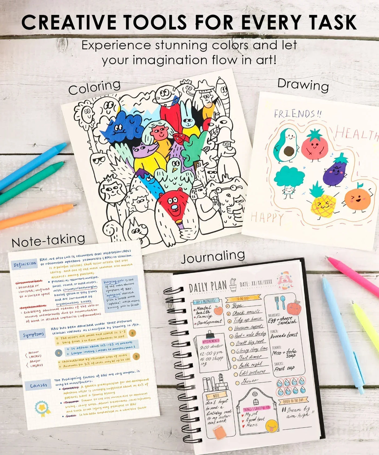 Discover our Retractable Colorflow Acrylic Gel Pen Set with 12 vibrant colors and anti-dry acrylic ink for smooth writing on any paper. Perfect for journaling, doodling, and coloring, these pens provide precision for all your creative projects.