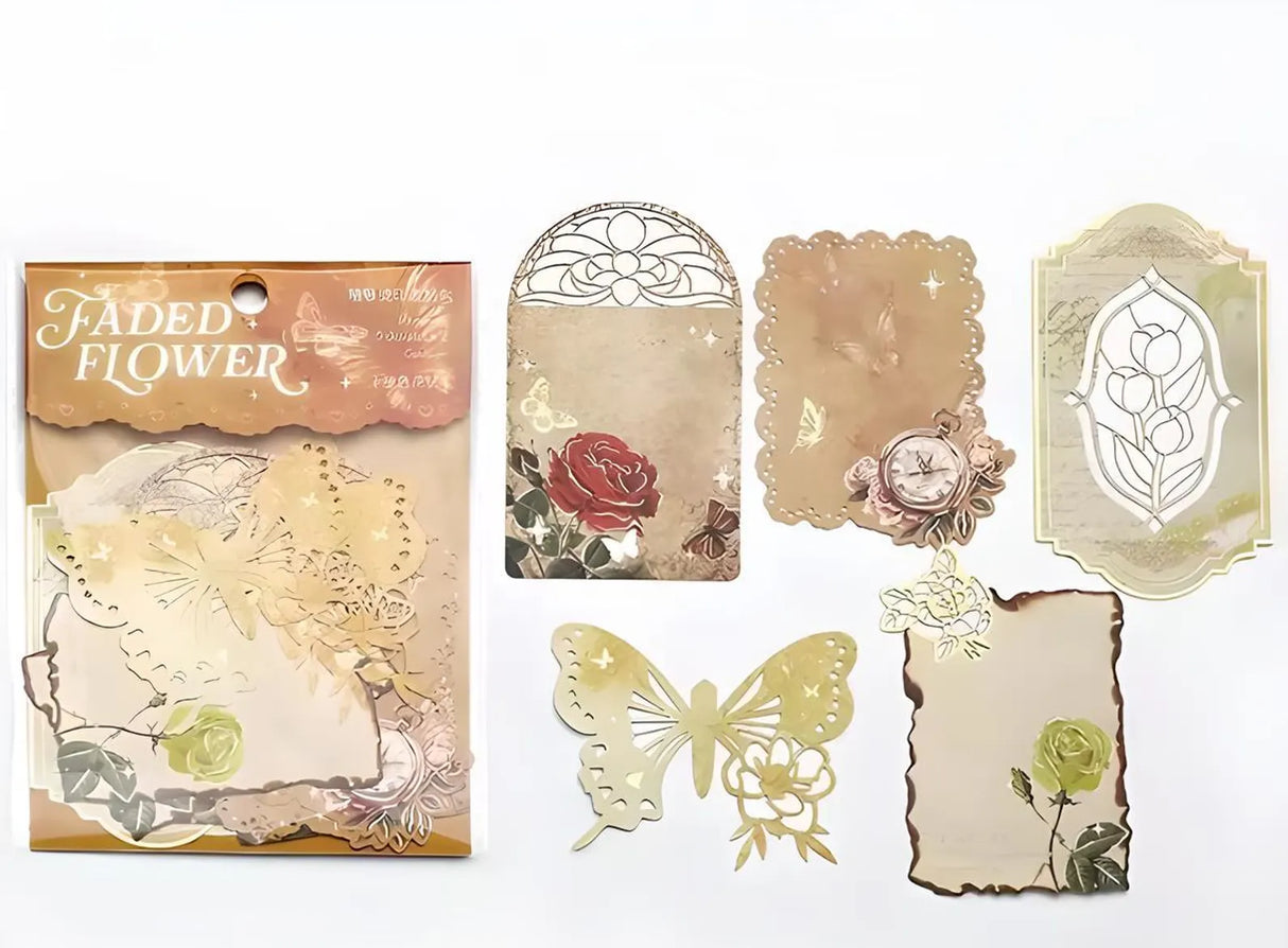 This vintage themed ephemera pack includes 10 pieces of cute paper materials in different color schemes! Each pack comes with pieces in 5 varying styles with 2 of each design.
These pieces make great card decoration, collage pieces, or additions to your journal spreads!