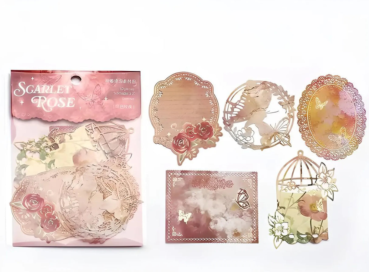 This vintage themed ephemera pack includes 10 pieces of cute paper materials in different color schemes! Each pack comes with pieces in 5 varying styles with 2 of each design.
These pieces make great card decoration, collage pieces, or additions to your journal spreads!
