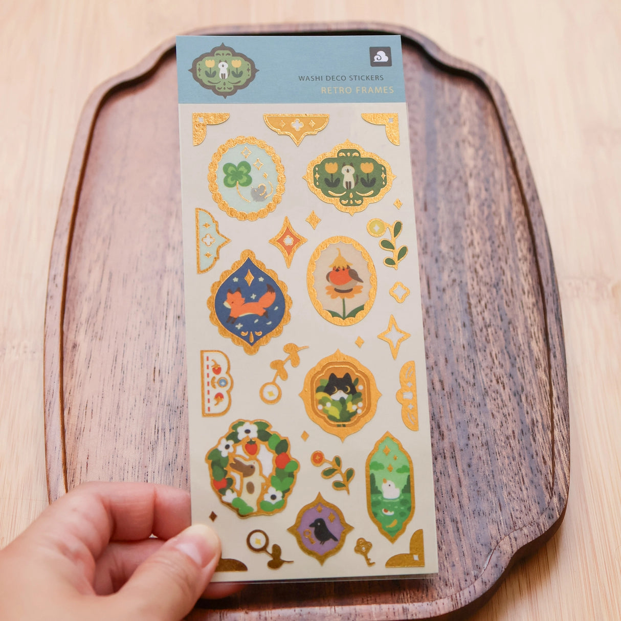 Retro Frames (Gold Foil) Washi Sticker Sheet
Cute decorative stickers for your journal and stationery collection!
Sticker Sheet: 6 x 3 inches
Sticker Sheet Package: 7 x 3 inches
Printed in China
Design © Thousand Skies