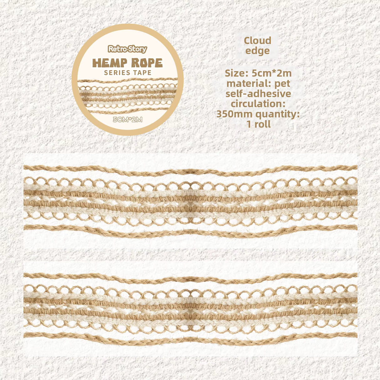 Add a cozy touch to your crafts with the Retro Story Hemp Rope Series Kiss Cut PET Tape. Each kiss‑cut piece is easy to peel and perfect for decorating journals, planners, pen‑pal letters, scrapbooks, and gifts. The soft vintage themed motifs give your pages a gentle, retro touch that feels both cute and calming.